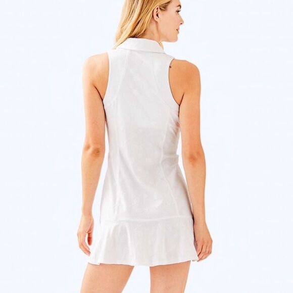 Lilly Pulitzer Martina Tennis Dress White Jacquard M - Picture 2 of 7